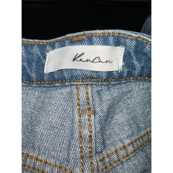 KANCAN New Distressed Raw Hem High Rise Mom Jeans size 5/26 - Picture 7 of 14